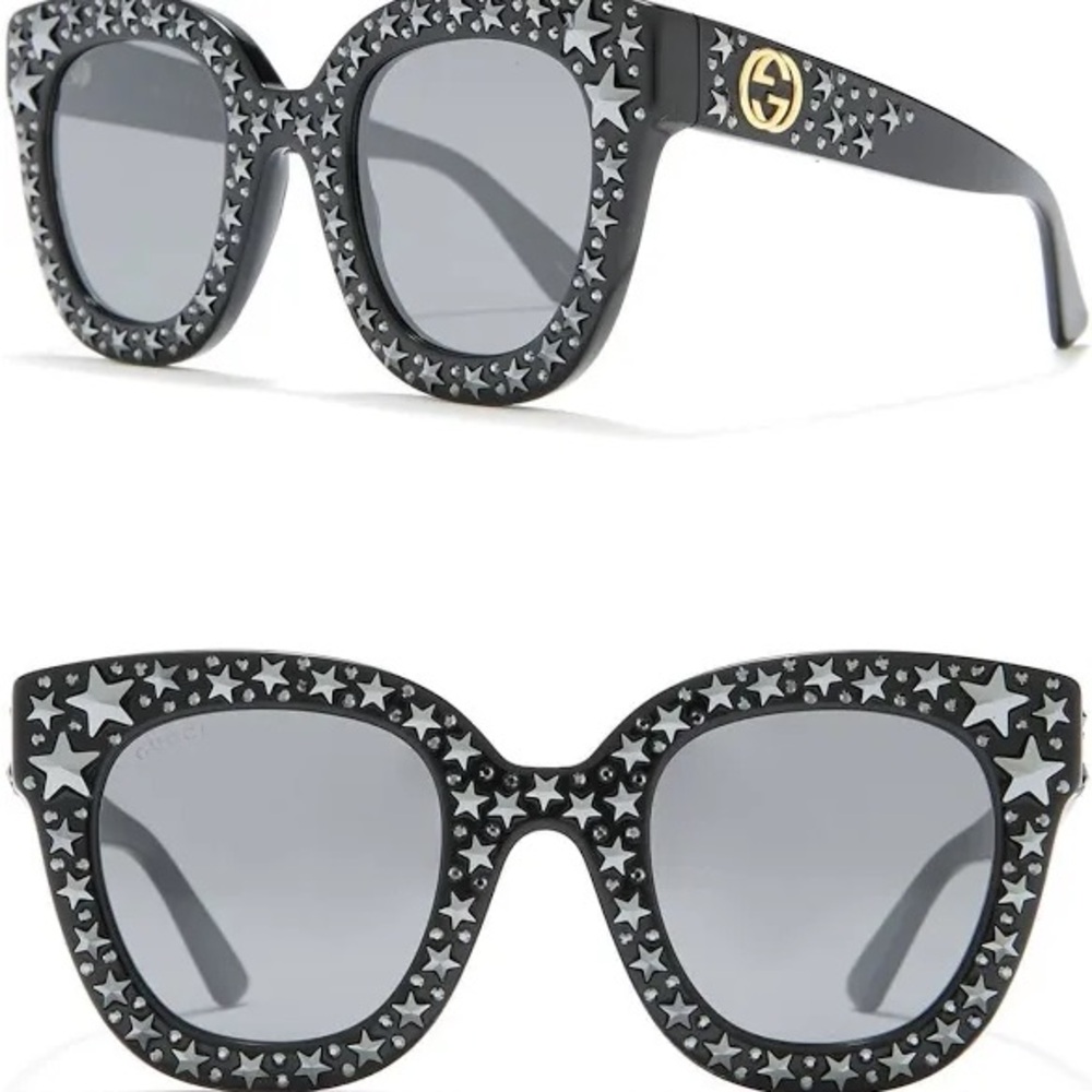 Gucci Black Star-Studded Sunglasses